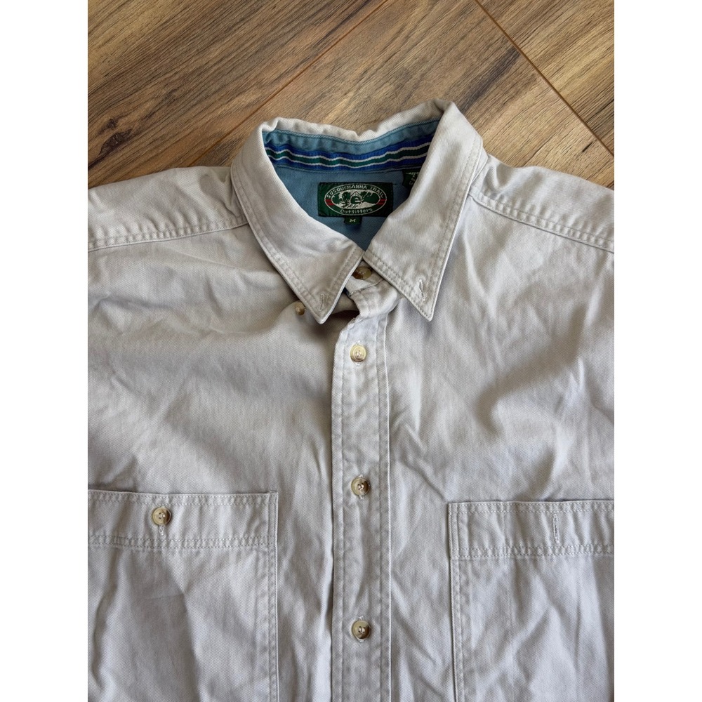 Vintage Susquehanna Trail Outfitters Safari Button Down Shirt Khaki Twill Mens M
